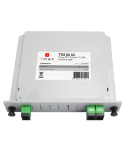 TRIAX 307902 TOS 02 SC, Optical 1:2 Way PLC Splitter SC/APC, 1U Modular Cassette Insertion Loss -3.8dBm