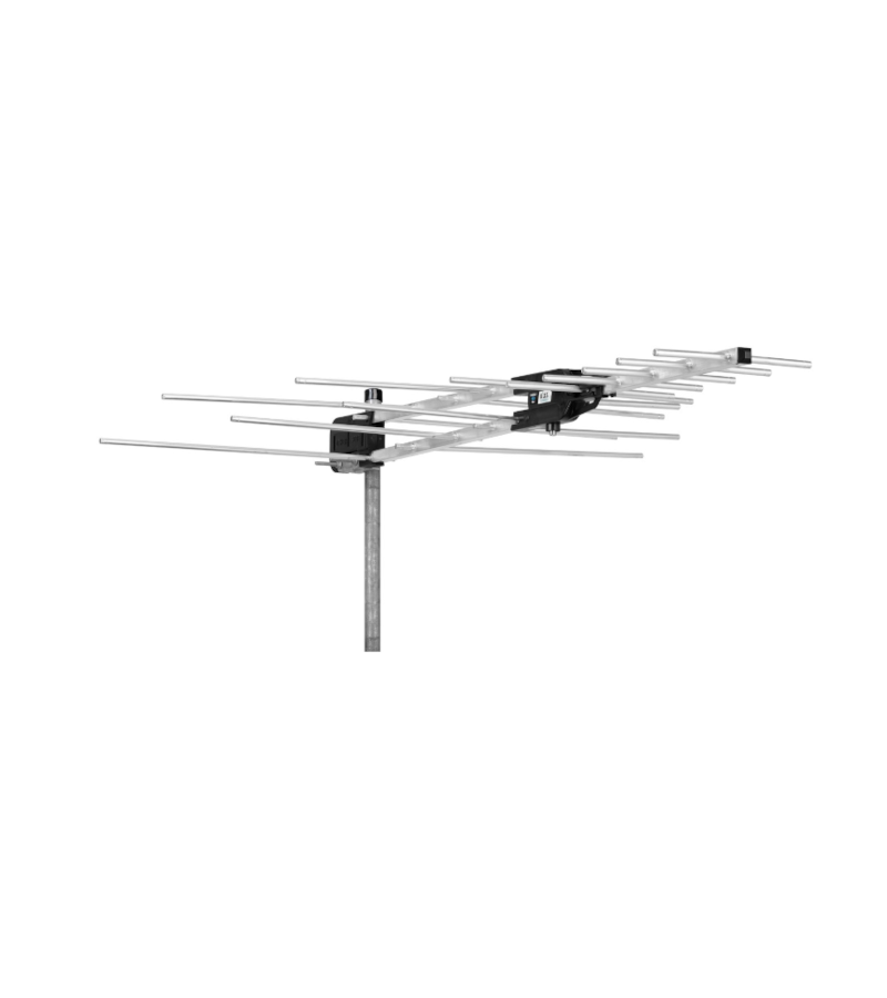 Hills TruBand “Silver Bullet” UHF/VHF 5 Element Heavy Duty Log Periodic with 4G Filter & F-Type Balun