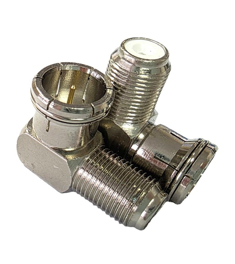 Coaxial Adaptor –F-Type Socket (Fem) to Right Angle QUICK FIT F-Type Plug (Male)