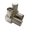 Coaxial Adaptor: F-Type Socket (Female) to Right Angle PAL Plug (Male)