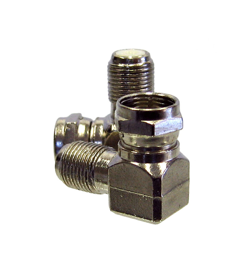 Adaptor: F-Type Socket (Female) to Right Angle F-Type Plug (Male)