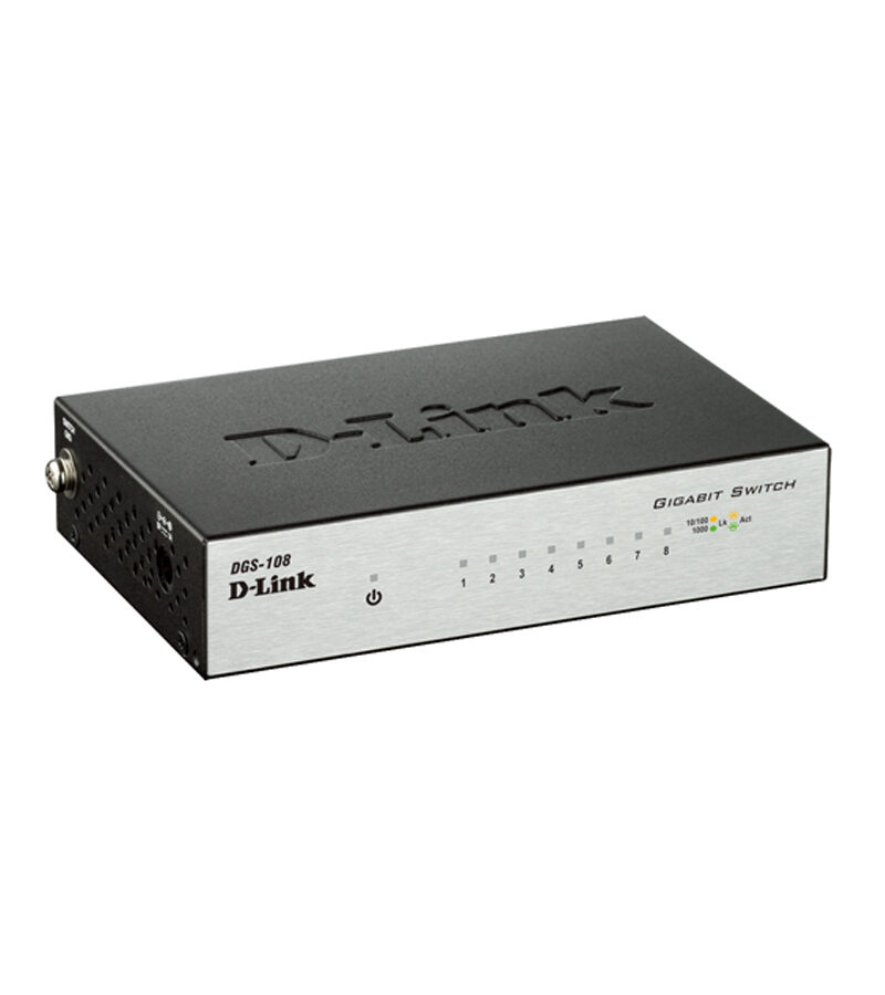 D-Link DGS-108 8-Port Gigabit Desktop Switch (Metal Housing)