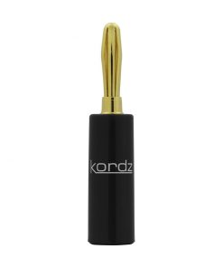 KORDZ “AUDIO” Series: BANANA Plug (Black ID) Rear Entry Plastic Shell, 24ct gold plated body