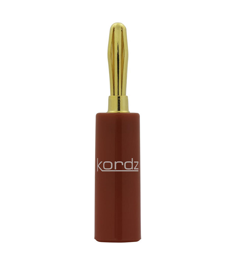 KORDZ GBP241 Banana Plug Speaker Cable Terminator – Red, Rear Entry, Plastic Shell