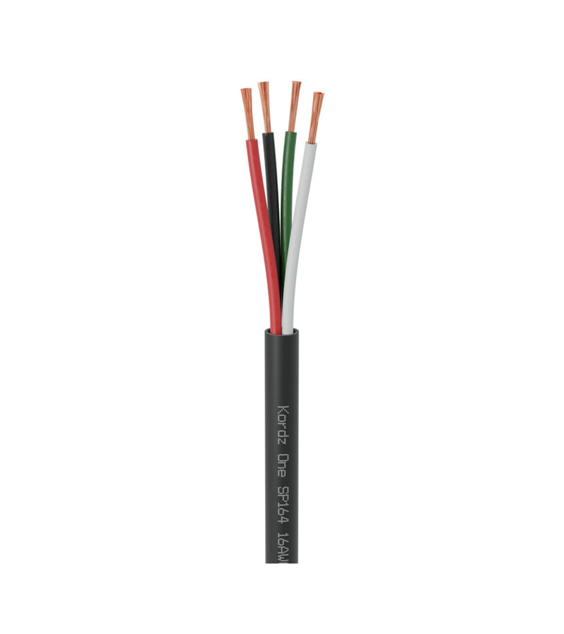 KORDZ K11502 Speaker Cable – 16 AWG 4 Core, Black, 152m