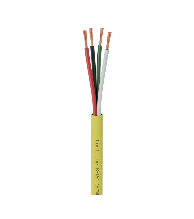 KORDZ ONE K11502 Yellow Speaker Cable – 16 AWG 4 Core, 152m