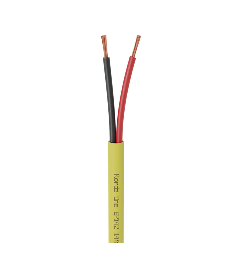 KORDZ K11802 Speaker Cable – 2 Core (14AWG x 2), Yellow, 152m