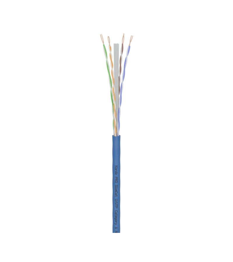 KORDZ K23402 PRO SlimCat CAT6 Network Cable - 28AWG CAT6 U/UTP Bulk - LSZH - Blue - 305m