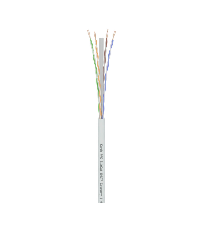 KORDZ PRO SlimCat - 28AWG CAT6 U/UTP Bulk Network Cable - LSZH - White - 305m