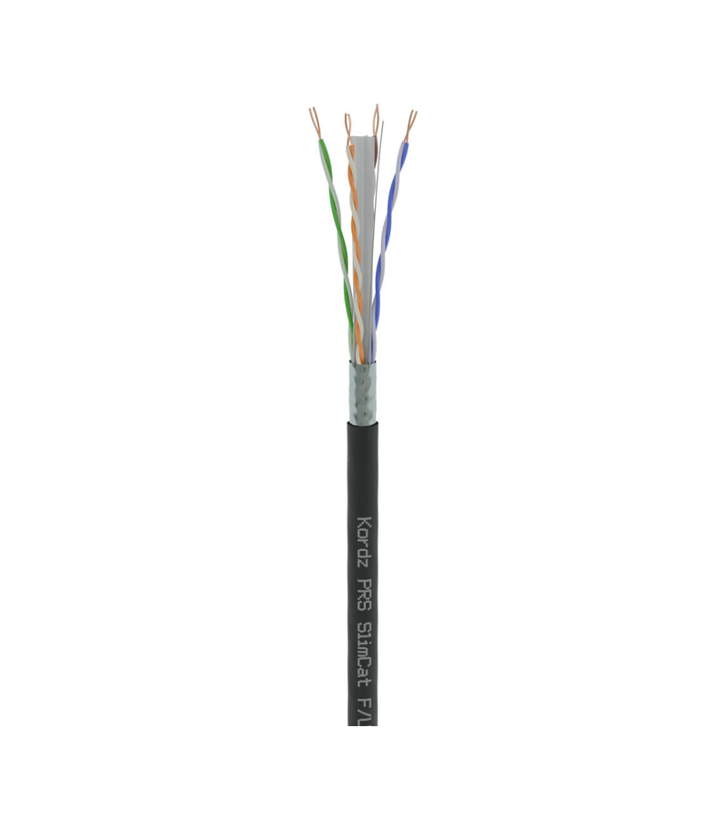 KORDZ K34202 PRS SlimCat - CAT6A 28AWG F/UTP Slim Bulk Network Cable - LSZH - PVC Free - 305.0m Box- Black