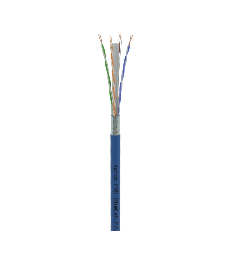 KORDZ K34202 PRS SlimCat - CAT6A 28AWG F/UTP Slim Bulk Network Cable - LSZH - PVC Free - 305.0m Box- Blue