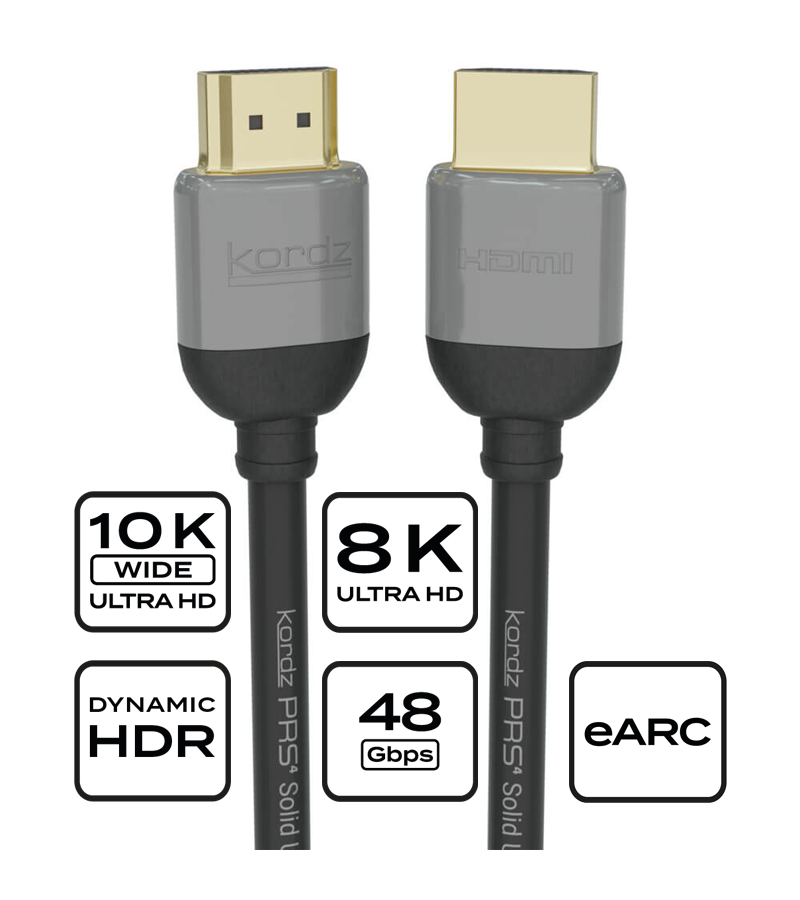 KORDZ K36426 PRS4 Series - 48Gbps 8K High Performance Passive HDMI Cable - 0.5M - 9.0M