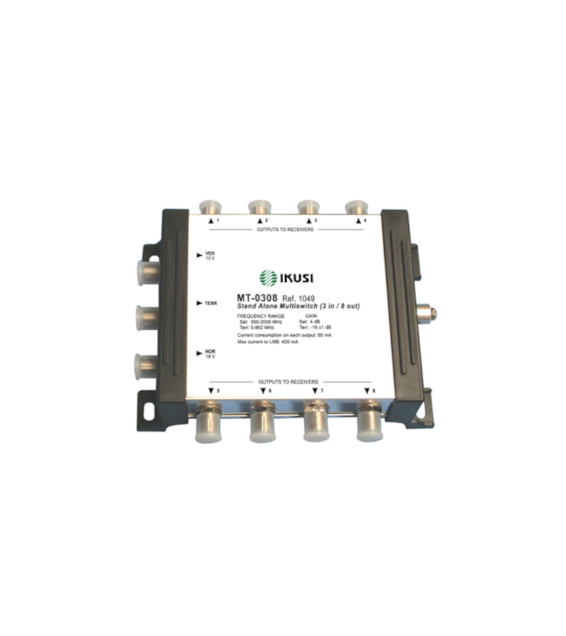 IKUSI 3-Wire MT-0308: 2x SAT / 1x TER Distribution System Multi-switches
