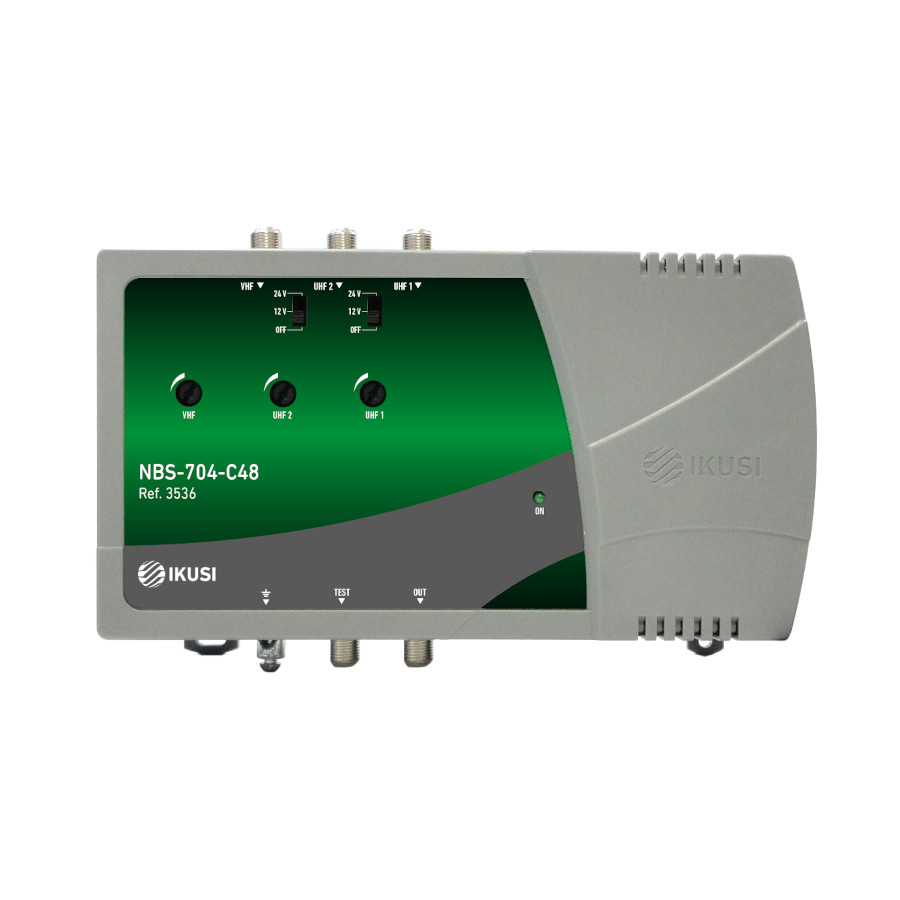 IKUSI by FAGOR 3536 NBS 700 Series: NBS-704-C48 Multi Input BB AMP VHF BIII/DAB - 2xUHF