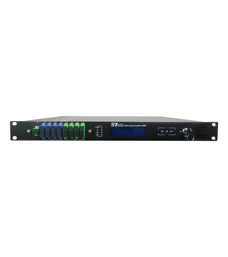 STGold Optical EDFA: 8 Way Output each @15dBm +WDM (PON 1260–1360 & 1480-1500nm), SC/APC, 1RU