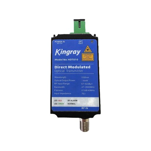 Kingray KOT010 Optical Laser Transmitter 47-2600MHz, 1550nm 4mW/ 6dBm Desk/ Wall/ Shelf Mounting
