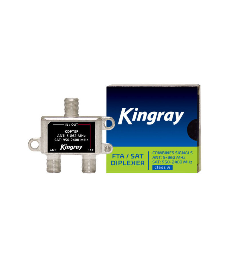 Kingray KDPTSF FTA/Satellite Diplexer F-type P/Pass SAT Ports