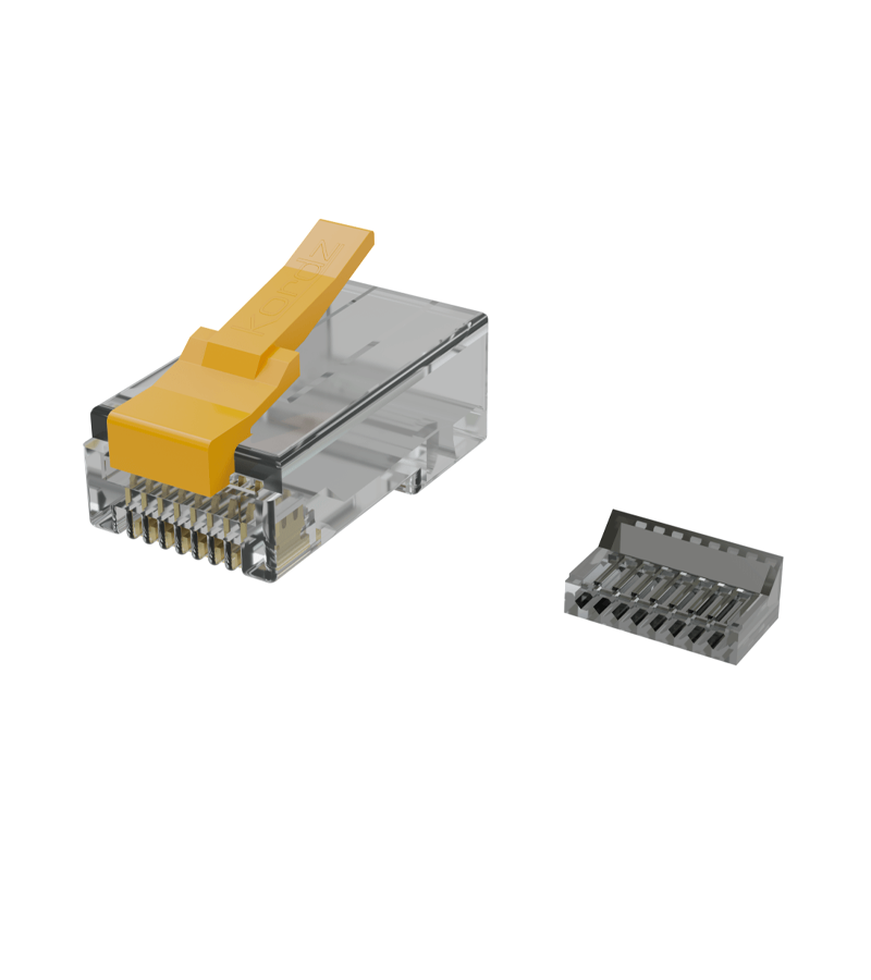 KORDZ PRO Series CAT6 24AWG RJ45 - Toolless – Field Crimp Connector (100 Pack)
