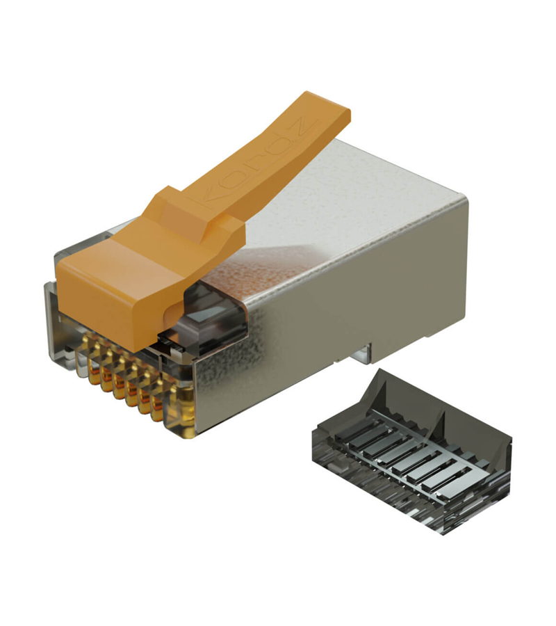 KORDZ PRS Series SlimCat™ RJ45 CAT6A Field Termination Crimp Connector (100 Pack)