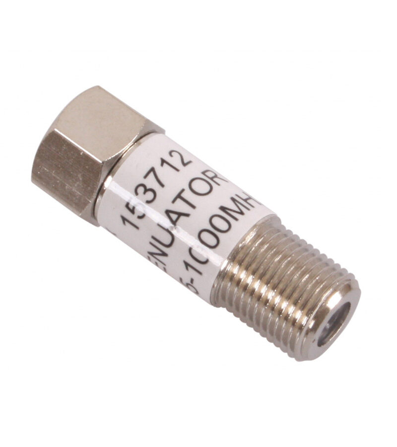 Attenuator TRIAX – 6dB, 10dB and 20dB Inline (F-Type M – F) Non DC Passing 75Ohm