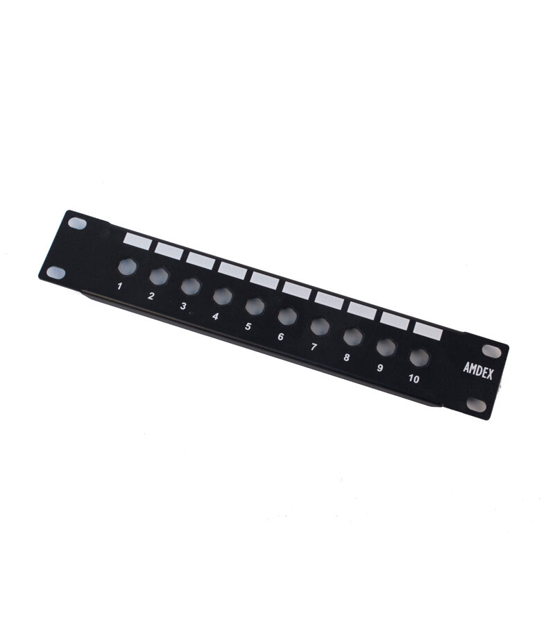 AMDEX 10" SOHO DATA Cabinet Accessories - 10 Port Unequipped 1RU Panel Hexagonal Style