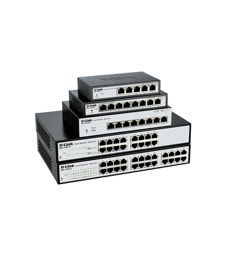 D-Link DGS-1100 Series Gigabit EasySmart Managed Switches (8/16/24 Port - PoE Models)