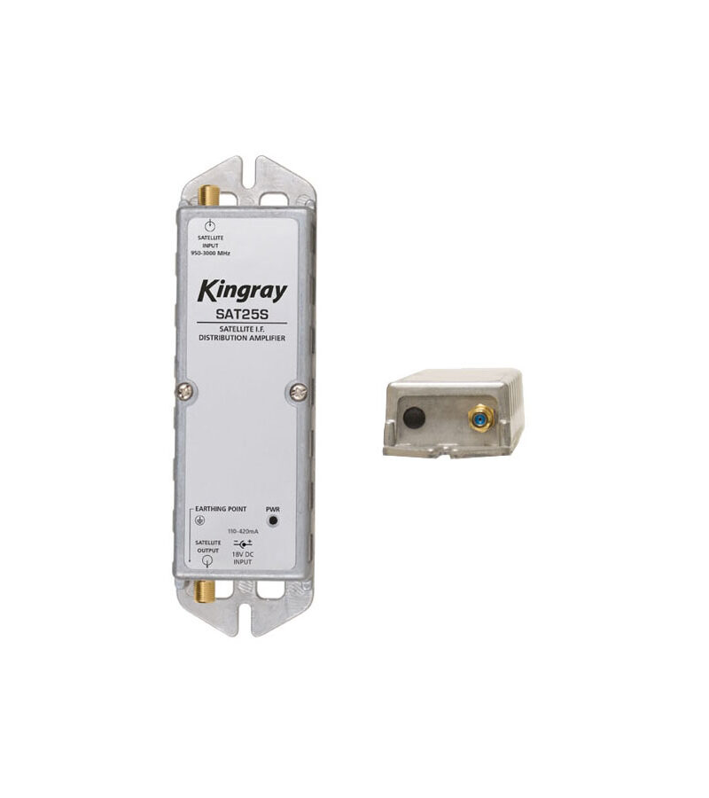 Kingray SAT25S Distribution Amplifier, 25dB Gain, Single Input, 950-2400MHz