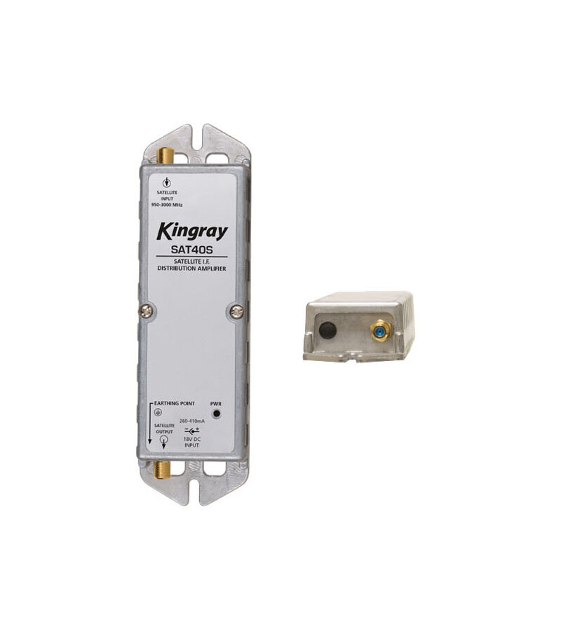 Kingray SAT40S Distribution Amplifier, 40dB Gain, Single Input, 950-2400MHz