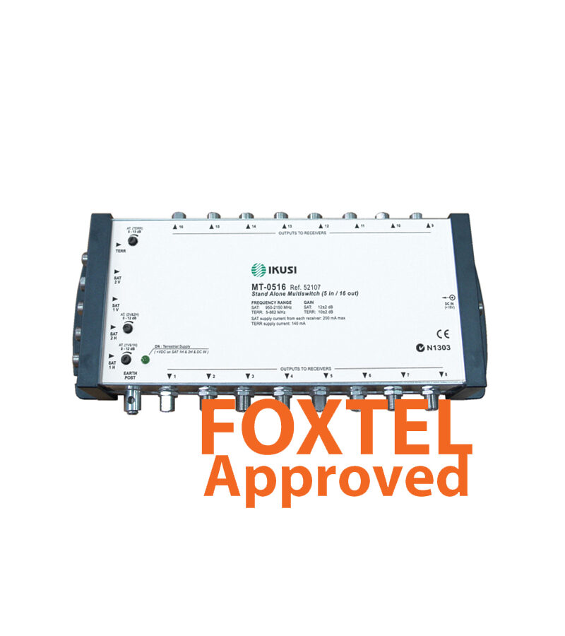 IKUSI MT0516 5-Wire Distribution System 4x SAT / 1x TER Multi-switches with 16 Outlets