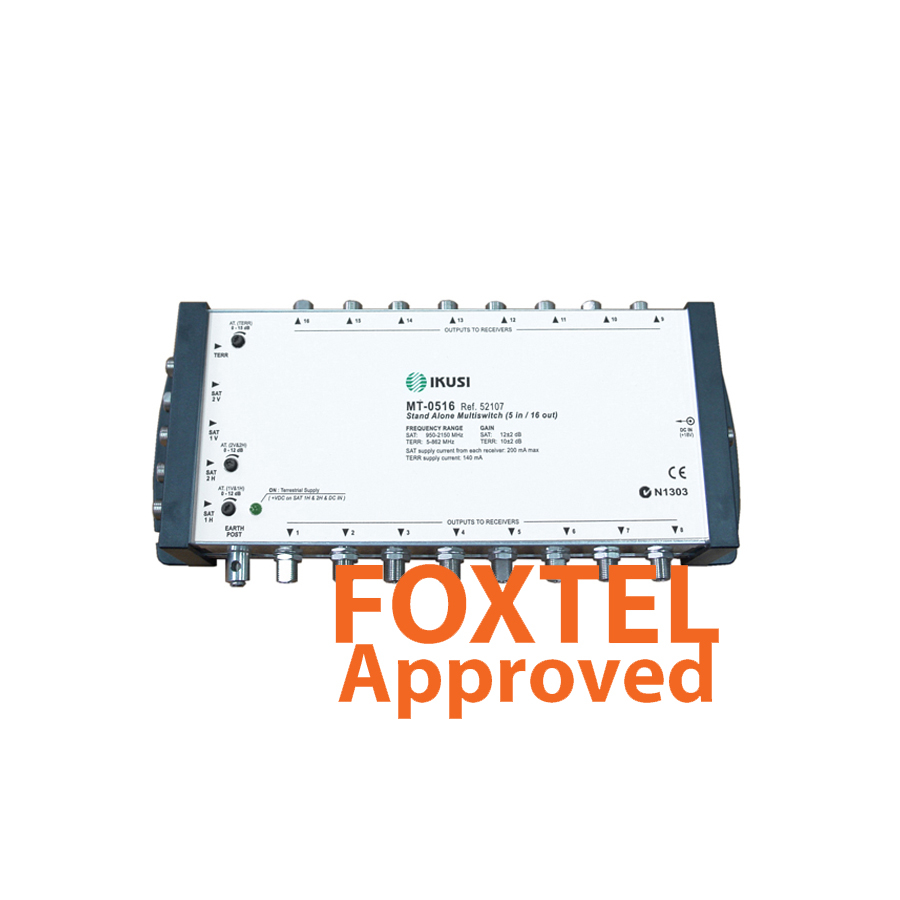 IKUSI MT0516 5-Wire Distribution System 4x SAT / 1x TER Multi-switches with 16 Outlets