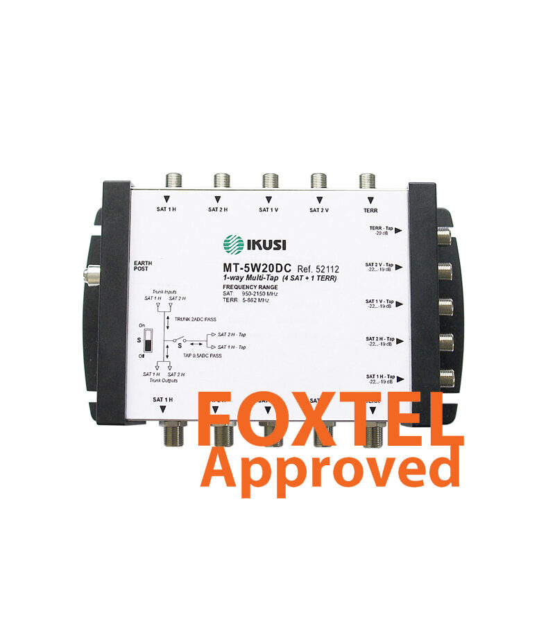 IKUSI: MT-5W20DC 5-Wire Distribution System 4x SAT / 1x TER Single Coupler / TAP 20dB