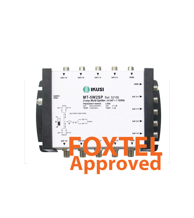 IKUSI MT-5W2SP 5-Wire Distribution System 4x SAT / 1x TER 2 Way Splitter of all 5 Lines