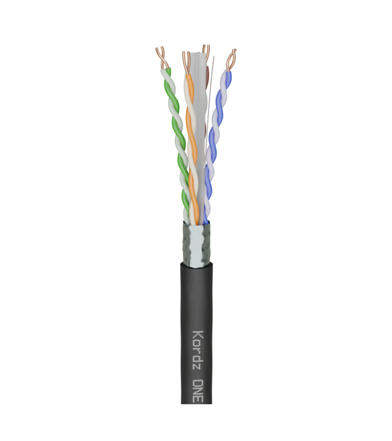 KORDZ ONE K13602 - CAT6A F/UTP Network Cable - LSZH - Black - 305m