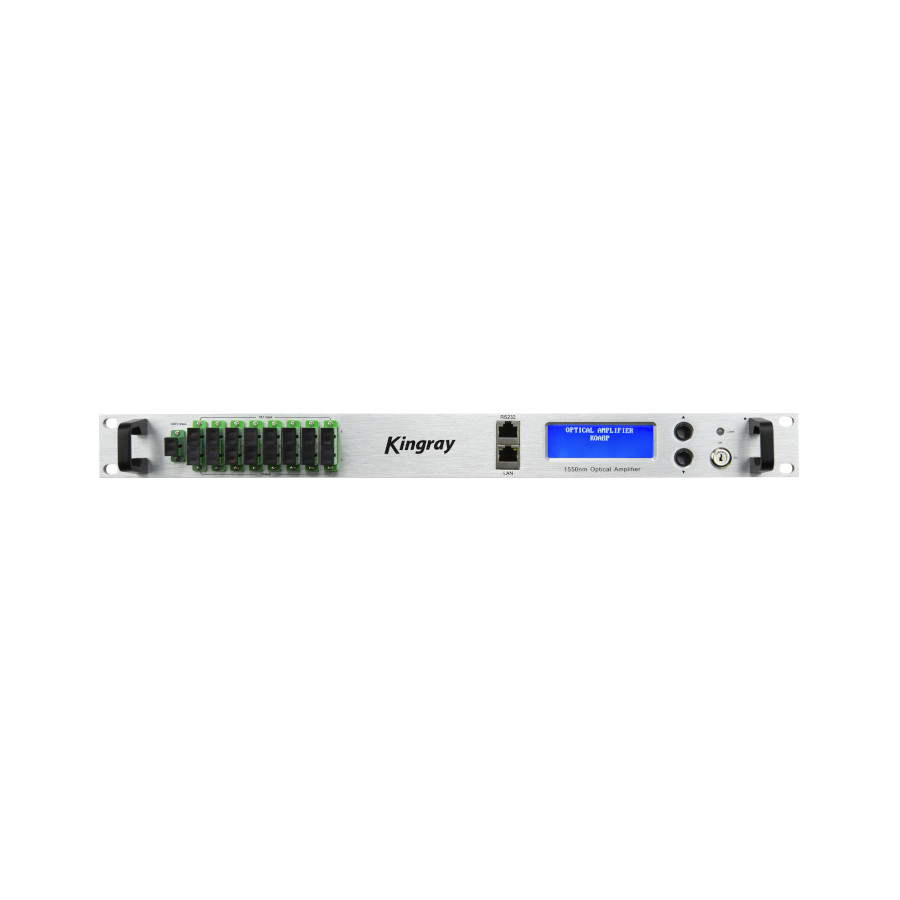 Kingray EDFA Optical Fibre Amplifier: 8 Port 1550nm with CWDM p/port,-15.5dBm per output port