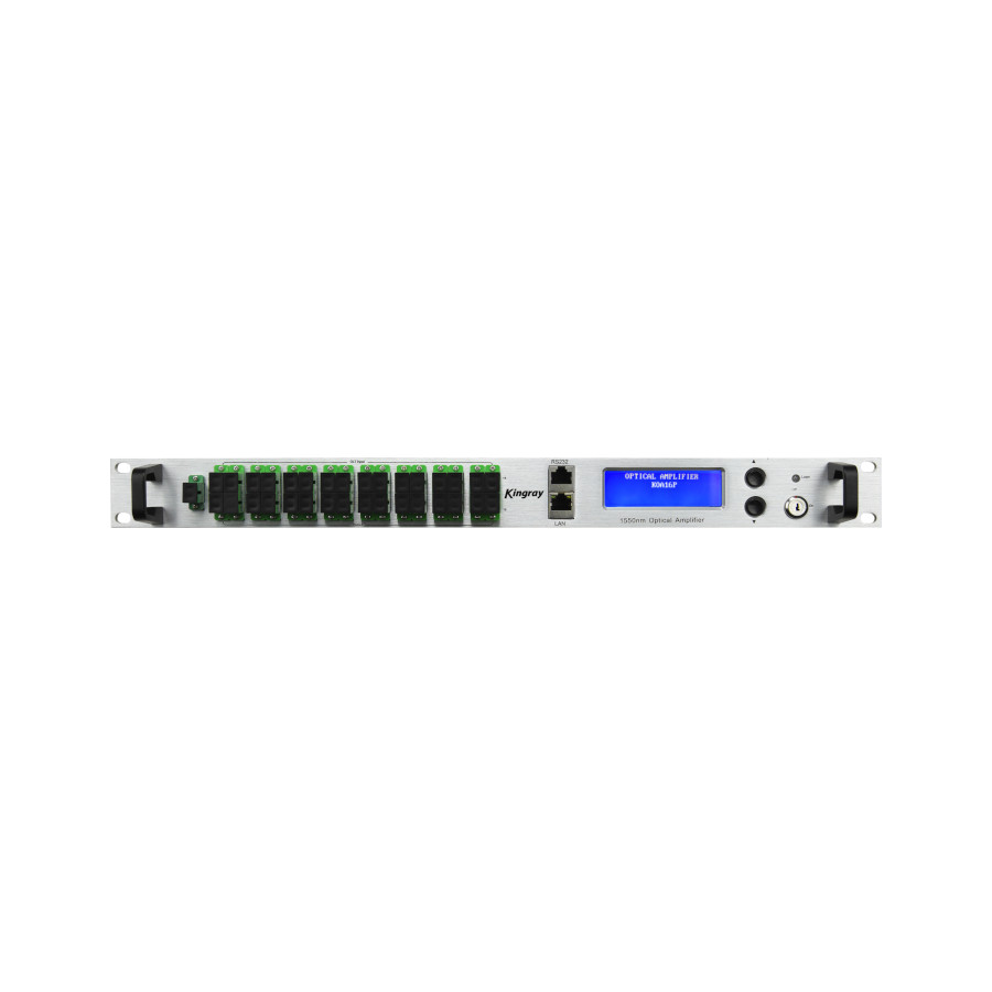 Kingray EDFA Optical Fibre Amplifier: 16 Port 1550nm with CWDM p/port,-15.5dBm per output port