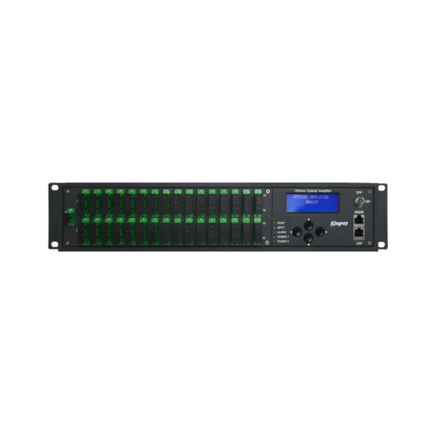 Kingray EDFA Optical Fibre Amplifier: 32 Port 1550nm with CWDM p/port,-15.5dBm per output port