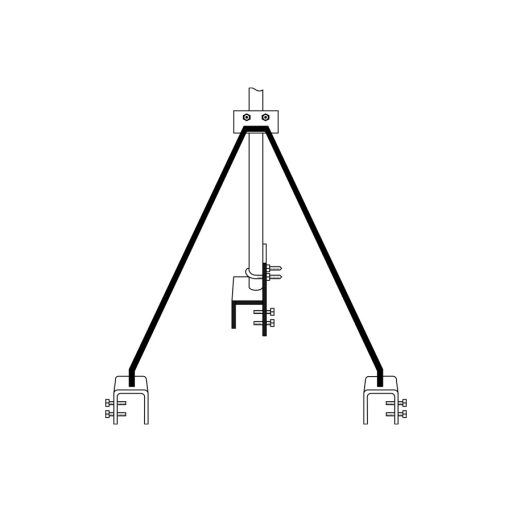 Strammit Style Roof - TV Antenna Bracket (Large Foot) "Requires Mast"