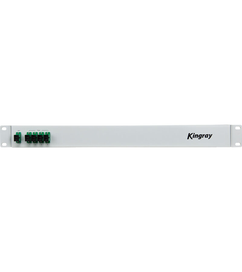 Kingray Optical PLC Splitter - 4 Way, SC-APC, 1RU 19” Rack Mount Maximum Insertion Loss: 7.4dB