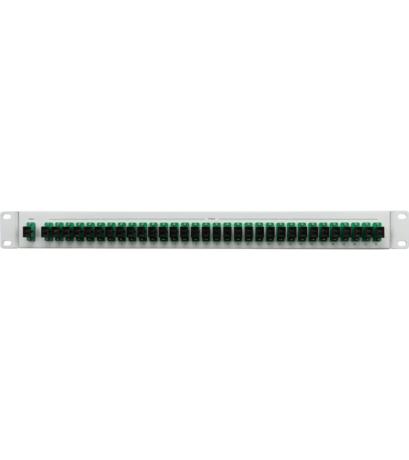Kingray Optical PLC Splitter - 32 Way, SC-APC, 1RU 19” Rack Mount Insertion Loss: 17.2dB