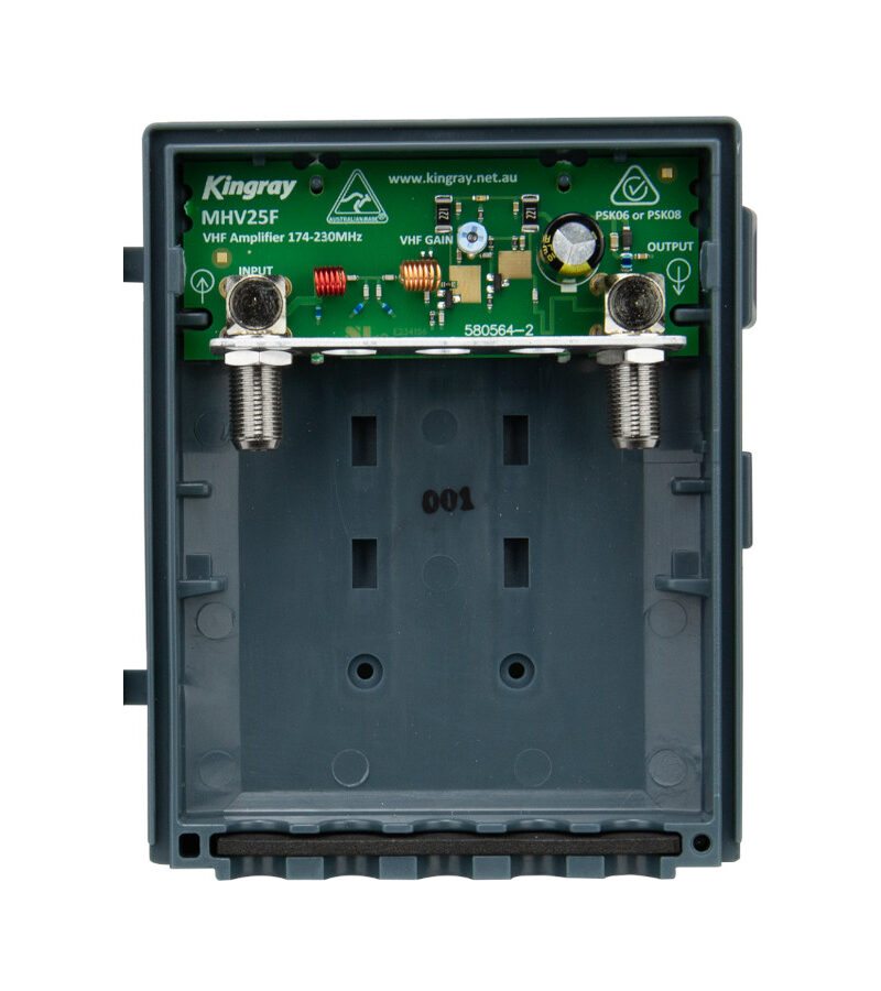 Kingray MHV25F Series VHF Only 25Db Gain Masthead Amplifier with NonShielded Housing