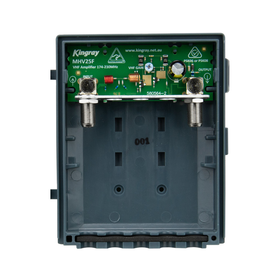 Kingray MHV Series VHF Only 25Db Gain Masthead Amplifier with NonShielded Housing