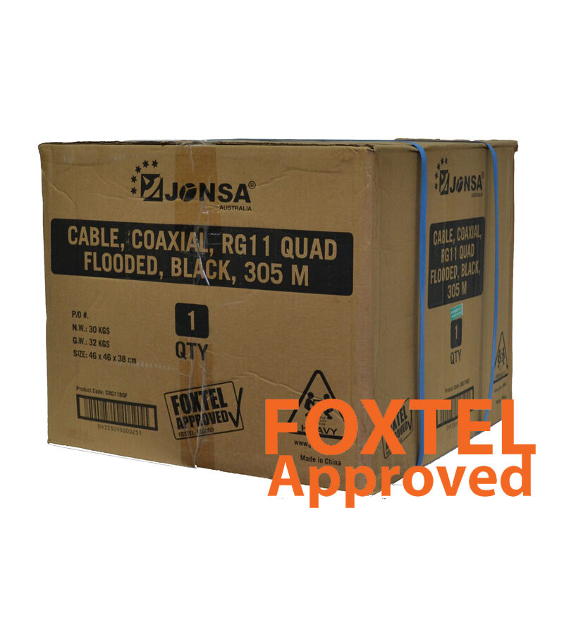 RG-11 QUAD Shield Coaxial Cable FLOODED (Black) Drum 305M