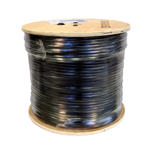 Coaxial Cable Rg-6 TRI Shield Siamese (Black) - Wooden Drum 152M - "Foxtel App. F30435"