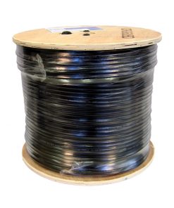 Coaxial Cable Rg-6 TRI Shield FLOODED (Black) - Wooden Drum 305M - 