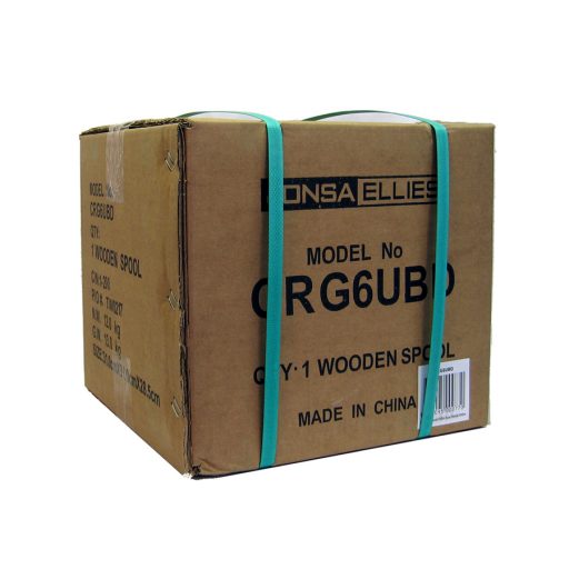 Coaxial Cable Rg-6 TRI Shield (Black) - Wooden Drum 305M - "Foxtel App. F10176"