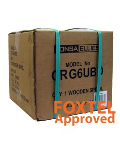 Coaxial Cable Rg-6 TRI Shield (Black) - Wooden Drum 305M - 