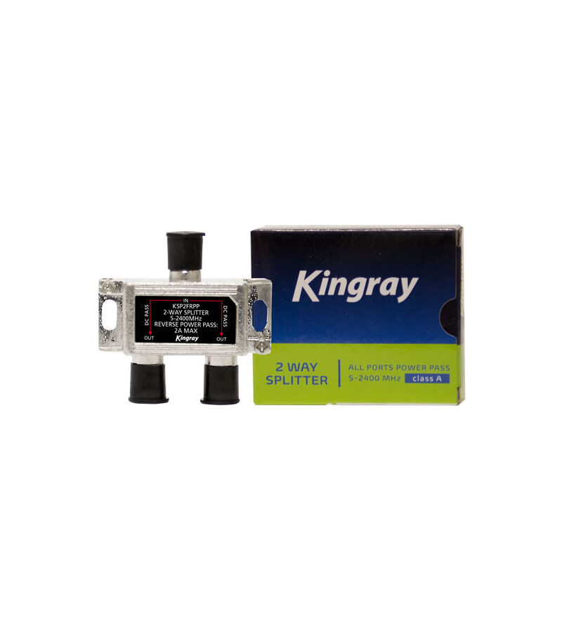 Kingray KSPxFRPP 2 & 4 Way F-type Splitter 5-2400MHz REVERSE P/Pass All Ports