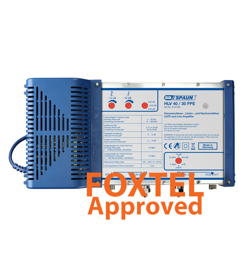 Spaun HLV40/30FPE Distribution Amplifier, Terrestrial, Selectable 20, 30, 40dB Gain