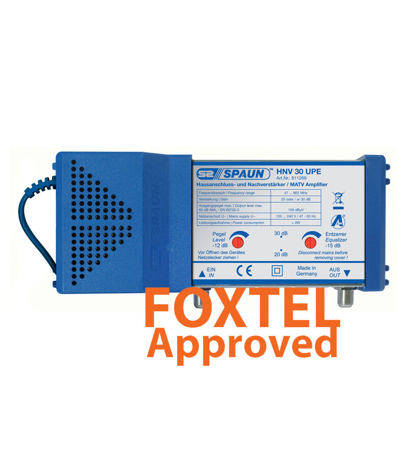 Spaun HNV30UPE Distribution Amplifier, Terrestrial, Selectable 20 or 30dB Gain