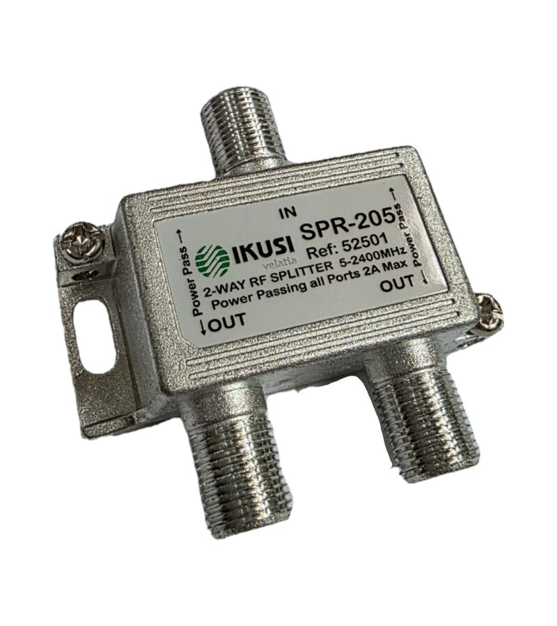 IKUSI 52501 SPR-205 2-Way 5-2400MHz F-type Splitters Power Pass Bi-Directional IN>OUT & OUT>IN